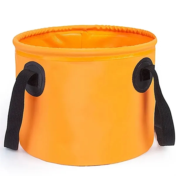 9L PVC Tarpaulin Camping Picnic Collapsible Water Bucket - 9L PVC Tarpaulin Camping Picnic Collapsible Water Bucket - Image 2 of 7