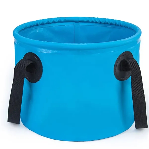 9L PVC Tarpaulin Camping Picnic Collapsible Water Bucket - 9L PVC Tarpaulin Camping Picnic Collapsible Water Bucket - Image 3 of 7