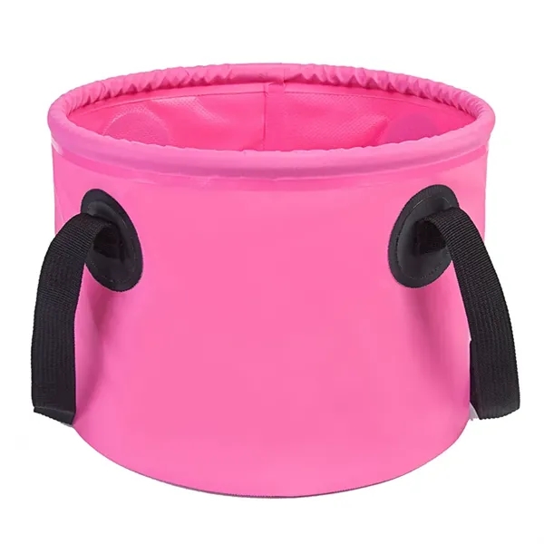 9L PVC Tarpaulin Camping Picnic Collapsible Water Bucket - 9L PVC Tarpaulin Camping Picnic Collapsible Water Bucket - Image 4 of 7