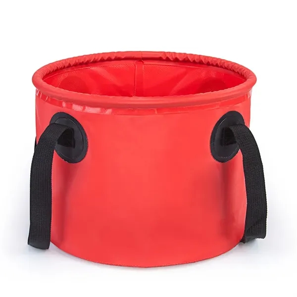 9L PVC Tarpaulin Camping Picnic Collapsible Water Bucket - 9L PVC Tarpaulin Camping Picnic Collapsible Water Bucket - Image 5 of 7