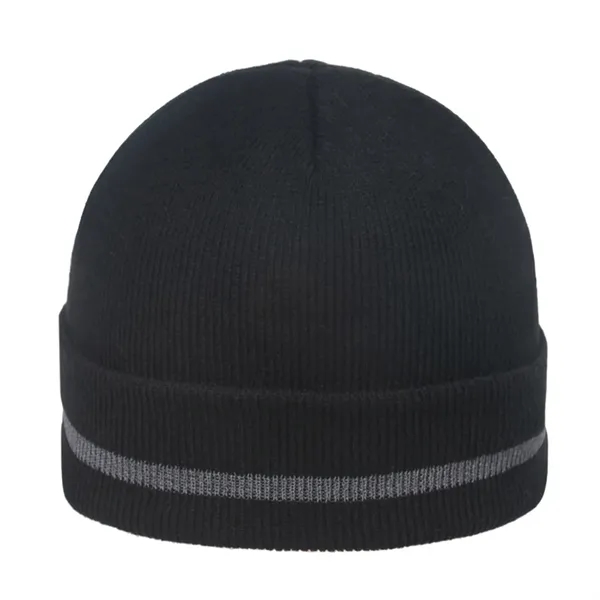 Vivid Knit Beanie with Reflective Stripe - Vivid Knit Beanie with Reflective Stripe - Image 5 of 8