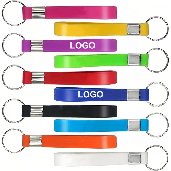 Soft Glow In The Dark Silicone Wristbands Loop Keychain - Soft Glow In The Dark Silicone Wristbands Loop Keychain - Image 0 of 7