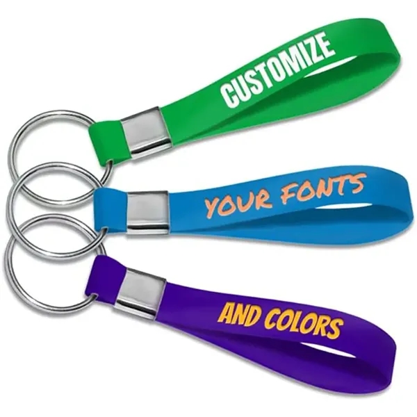 Soft Glow In The Dark Silicone Wristbands Loop Keychain - Soft Glow In The Dark Silicone Wristbands Loop Keychain - Image 6 of 7