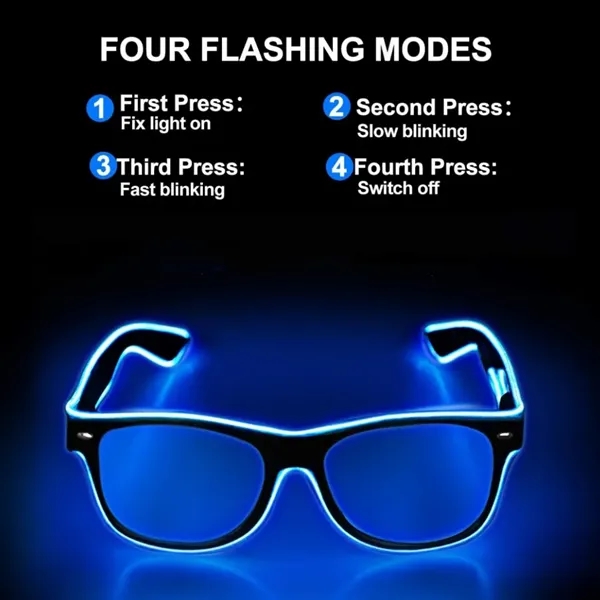 LED Light Up Glasses Multi-Color Glow in the Dark for Party - LED Light Up Glasses Multi-Color Glow in the Dark for Party - Image 1 of 4