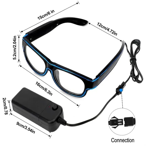 LED Light Up Glasses Multi-Color Glow in the Dark for Party - LED Light Up Glasses Multi-Color Glow in the Dark for Party - Image 3 of 4