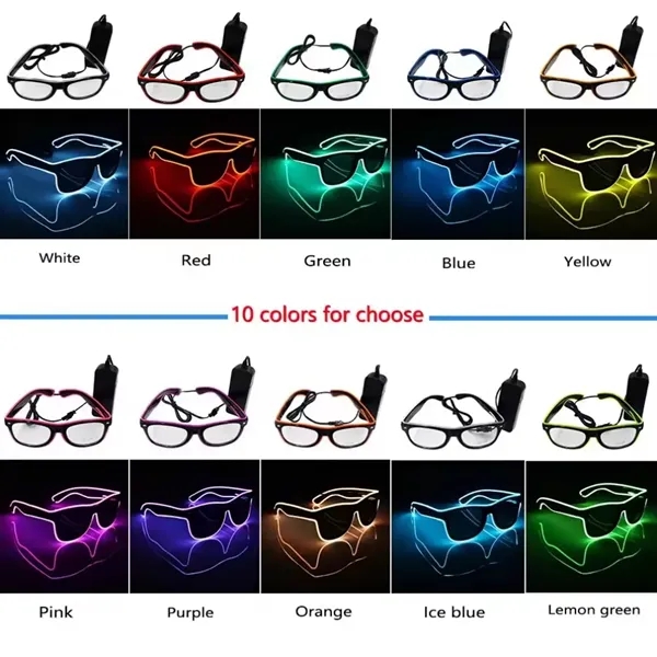 LED Light Up Glasses Multi-Color Glow in the Dark for Party - LED Light Up Glasses Multi-Color Glow in the Dark for Party - Image 4 of 4