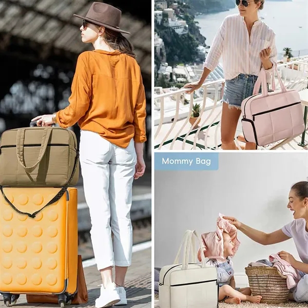 Travel Tote Bag for Women Quilted Puffer - Travel Tote Bag for Women Quilted Puffer - Image 3 of 3
