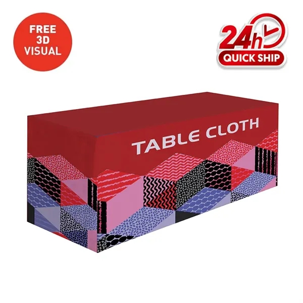 Premium Fitted Table Cover 4ft 4-Sided (Dye-Sublimated) - Premium Fitted Table Cover 4ft 4-Sided (Dye-Sublimated) - Image 0 of 4