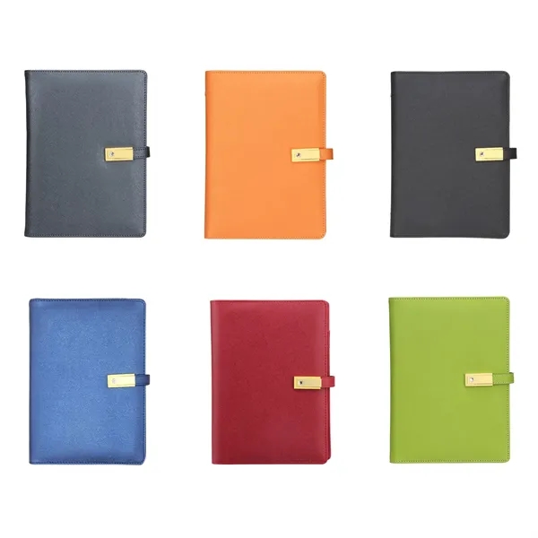 Pu Leather Notebook With 8000Mah Power Bank 32Gb Usb Drive - Pu Leather Notebook With 8000Mah Power Bank 32Gb Usb Drive - Image 2 of 2