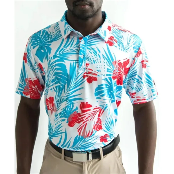 YATTA Golf® Blossom moisture wicking Golf Polo Shirt - YATTA Golf® Blossom moisture wicking Golf Polo Shirt - Image 8 of 11