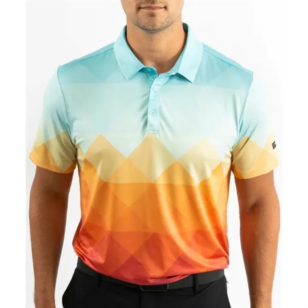 YATTA Golf® Abstract men's Moisture Wicking Golf Polo Shirts - YATTA Golf® Abstract men's Moisture Wicking Golf Polo Shirts - Image 5 of 7