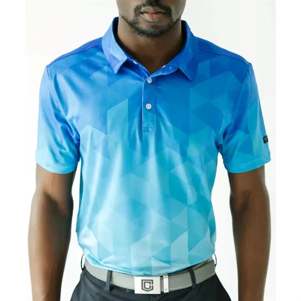YATTA Golf® Abstract men's Moisture Wicking Golf Polo Shirts - YATTA Golf® Abstract men's Moisture Wicking Golf Polo Shirts - Image 1 of 7