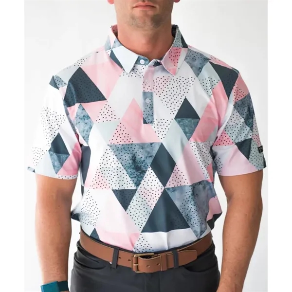 YATTA Golf® Abstract men's Moisture Wicking Golf Polo Shirts - YATTA Golf® Abstract men's Moisture Wicking Golf Polo Shirts - Image 3 of 7