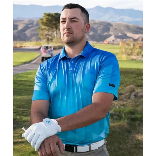 YATTA Golf® Abstract men's Moisture Wicking Golf Polo Shirts - YATTA Golf® Abstract men's Moisture Wicking Golf Polo Shirts - Image 4 of 7