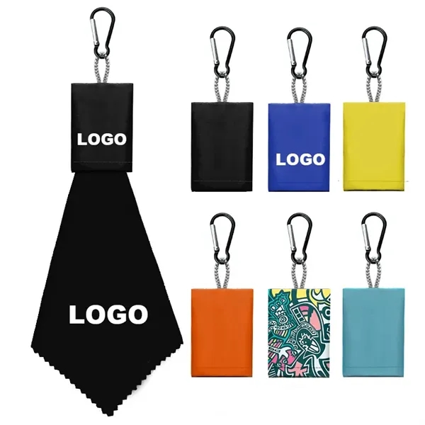 Microfiber Eye Glasses Len Cleaner Cloth Kit Pouch Carabiner - Microfiber Eye Glasses Len Cleaner Cloth Kit Pouch Carabiner - Image 0 of 3