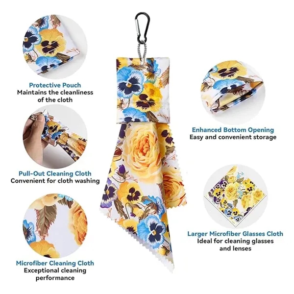 Microfiber Eye Glasses Len Cleaner Cloth Kit Pouch Carabiner - Microfiber Eye Glasses Len Cleaner Cloth Kit Pouch Carabiner - Image 1 of 3