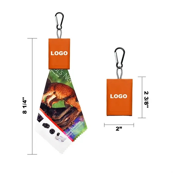 Microfiber Eye Glasses Len Cleaner Cloth Kit Pouch Carabiner - Microfiber Eye Glasses Len Cleaner Cloth Kit Pouch Carabiner - Image 3 of 3
