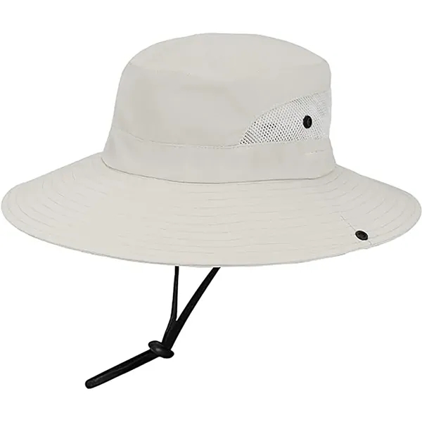Wide-Brim Outdoor Beach Sun Hat with Ponytail-Hole - Wide-Brim Outdoor Beach Sun Hat with Ponytail-Hole - Image 2 of 4