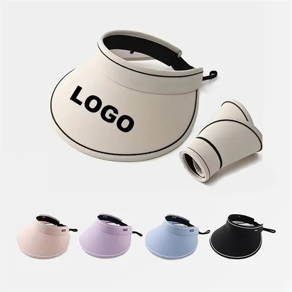 Foldable Wide Brim Sun Visor Hats Travel Beach Golf Cap - Foldable Wide Brim Sun Visor Hats Travel Beach Golf Cap - Image 0 of 3