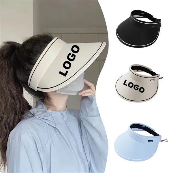 Foldable Wide Brim Sun Visor Hats Travel Beach Golf Cap - Foldable Wide Brim Sun Visor Hats Travel Beach Golf Cap - Image 1 of 3