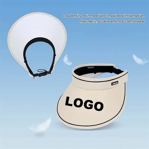 Foldable Wide Brim Sun Visor Hats Travel Beach Golf Cap - Foldable Wide Brim Sun Visor Hats Travel Beach Golf Cap - Image 2 of 3