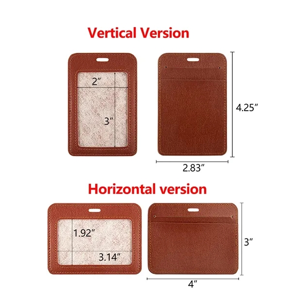 Leather ID Badge Holder With Lanyard - Leather ID Badge Holder With Lanyard - Image 1 of 6