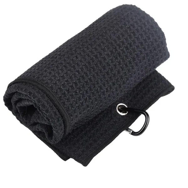 Microfiber Waffle Pattern Two-fold Golf Towel - Microfiber Waffle Pattern Two-fold Golf Towel - Image 1 of 3