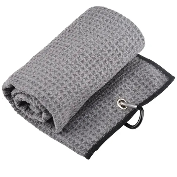 Microfiber Waffle Pattern Two-fold Golf Towel - Microfiber Waffle Pattern Two-fold Golf Towel - Image 2 of 3