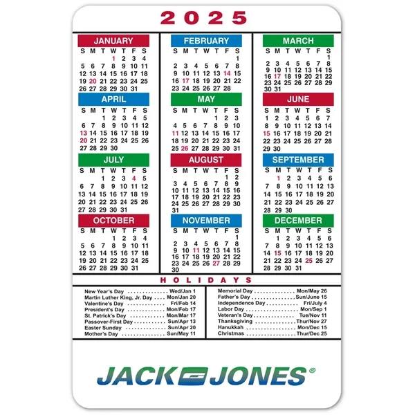 Magnetic Calendar (4"x6") w/Holidays - MADE IN USA - Magnetic Calendar (4"x6") w/Holidays - MADE IN USA - Image 0 of 1