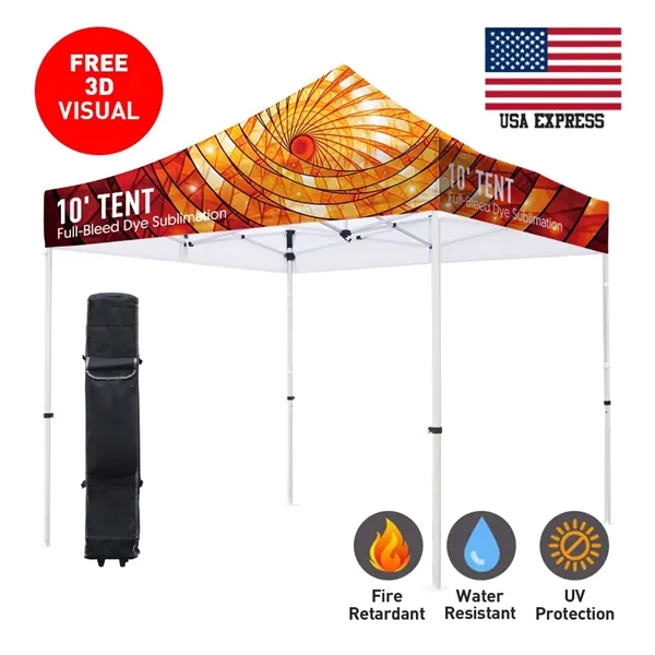 Premium Aluminum 10' Tent Kit (Full-Bleed Dye Sublimation) - Premium Aluminum 10' Tent Kit (Full-Bleed Dye Sublimation) - Image 0 of 4