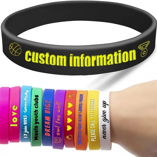 Silicone Wristbands Custom Logo & Message Available - Silicone Wristbands Custom Logo & Message Available - Image 1 of 1