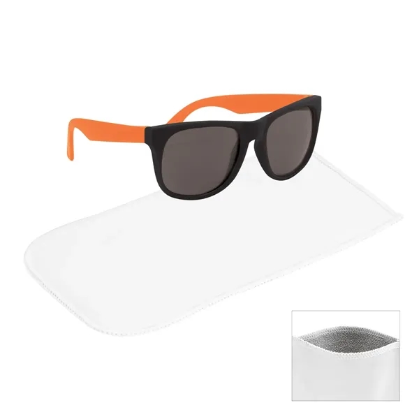 Rubberized Sunglasses With Rpet Microfiber Sunglass Pouch - Rubberized Sunglasses With Rpet Microfiber Sunglass Pouch - Image 1 of 1