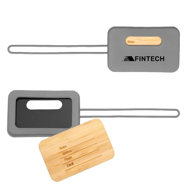 First Class Bamboo & Silicone Luggage Tag - First Class Bamboo & Silicone Luggage Tag - Image 4 of 4