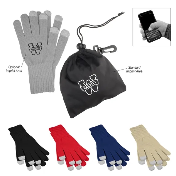 Touch Screen Gloves In RPET Pouch - Touch Screen Gloves In RPET Pouch - Image 0 of 5