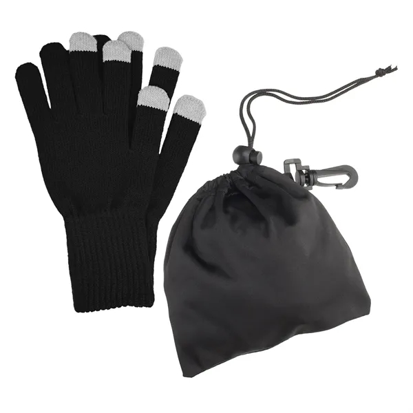 Touch Screen Gloves In RPET Pouch - Touch Screen Gloves In RPET Pouch - Image 1 of 5