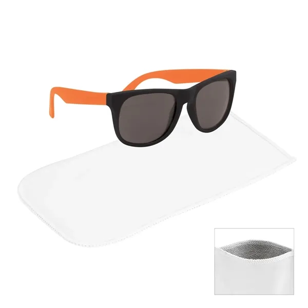 Custom Rubberized Sunglasses With Rpet Microfiber Sunglass Pouch