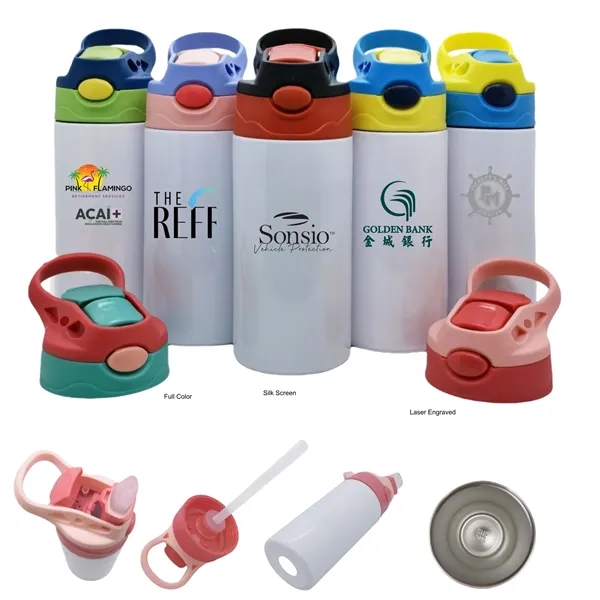 12 oz Stainless Steel Kids Flip-It Reflex Travel Cup Bottle - 12 oz Stainless Steel Kids Flip-It Reflex Travel Cup Bottle - Image 0 of 13