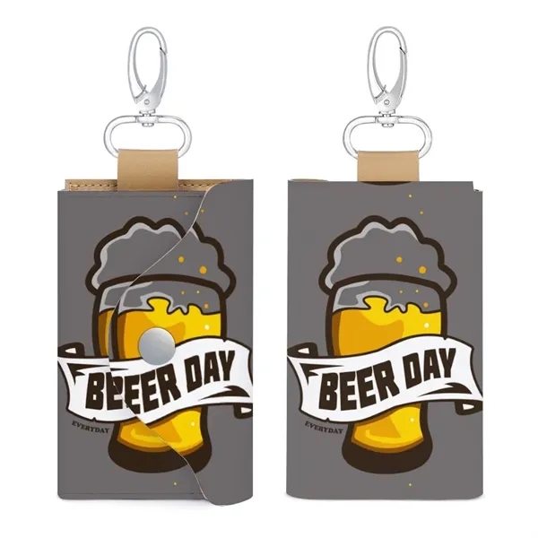 Custom Leather Key Pouch Bulk with Logo for Corporate Gifts - Custom Leather Key Pouch Bulk with Logo for Corporate Gifts - Image 3 of 8