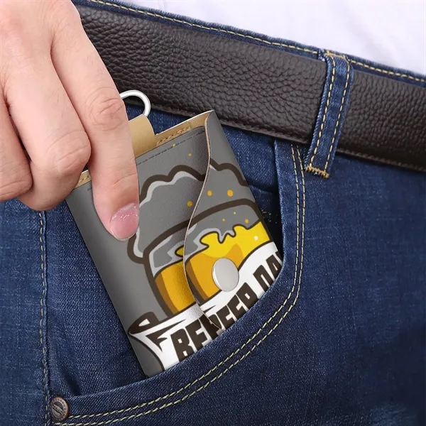 Custom Leather Key Pouch Bulk with Logo for Corporate Gifts - Custom Leather Key Pouch Bulk with Logo for Corporate Gifts - Image 6 of 8