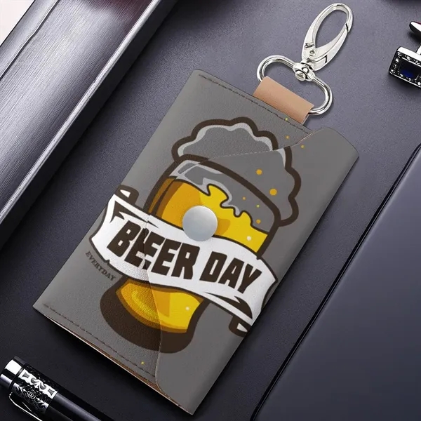 Custom Leather Key Pouch Bulk with Logo for Corporate Gifts - Custom Leather Key Pouch Bulk with Logo for Corporate Gifts - Image 7 of 8