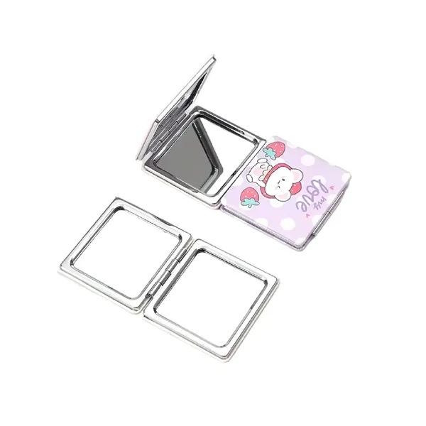Square PU Leather Folding Compact Mirror - Square PU Leather Folding Compact Mirror - Image 0 of 3