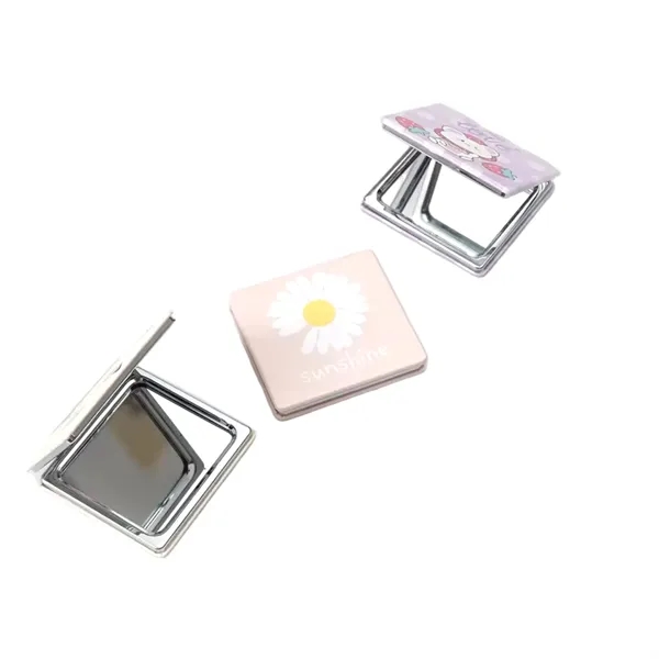 Square PU Leather Folding Compact Mirror - Square PU Leather Folding Compact Mirror - Image 1 of 3