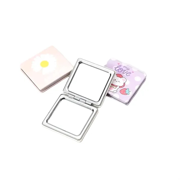 Square PU Leather Folding Compact Mirror - Square PU Leather Folding Compact Mirror - Image 2 of 3