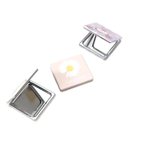 Square PU Leather Folding Compact Mirror - Square PU Leather Folding Compact Mirror - Image 3 of 3