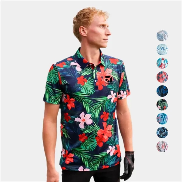 YATTA Golf® Blossom moisture wicking Golf Polo Shirt - YATTA Golf® Blossom moisture wicking Golf Polo Shirt - Image 0 of 11