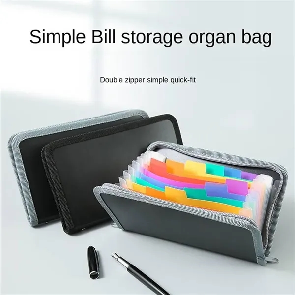 A6 Zipper Rainbow Bill Organizer Documents Storage - A6 Zipper Rainbow Bill Organizer Documents Storage - Image 2 of 3