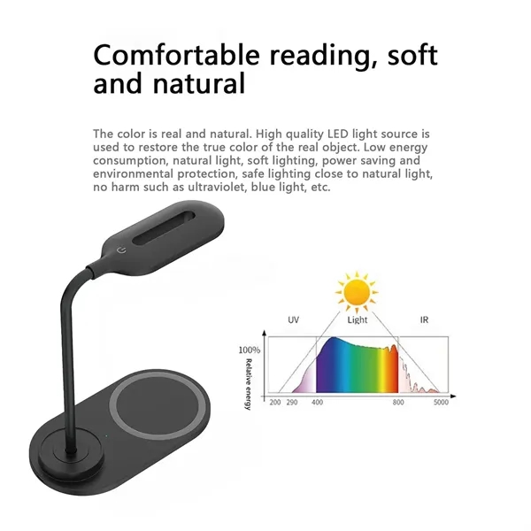 10W Eye Protection Wireless Charging LED Desk Lamp Lighting - 10W Eye Protection Wireless Charging LED Desk Lamp Lighting - Image 5 of 5