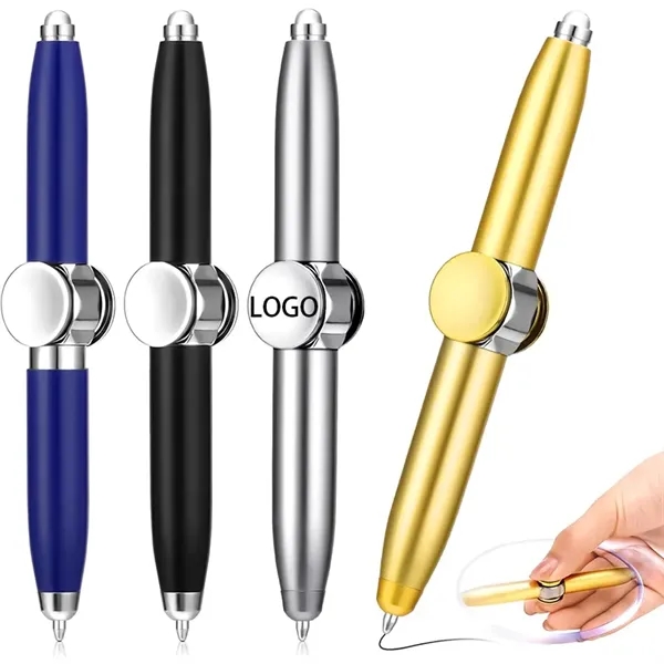 Fidget Spinner Stress Reducer Ballpoint Pens With LED Light - Fidget Spinner Stress Reducer Ballpoint Pens With LED Light - Image 0 of 3