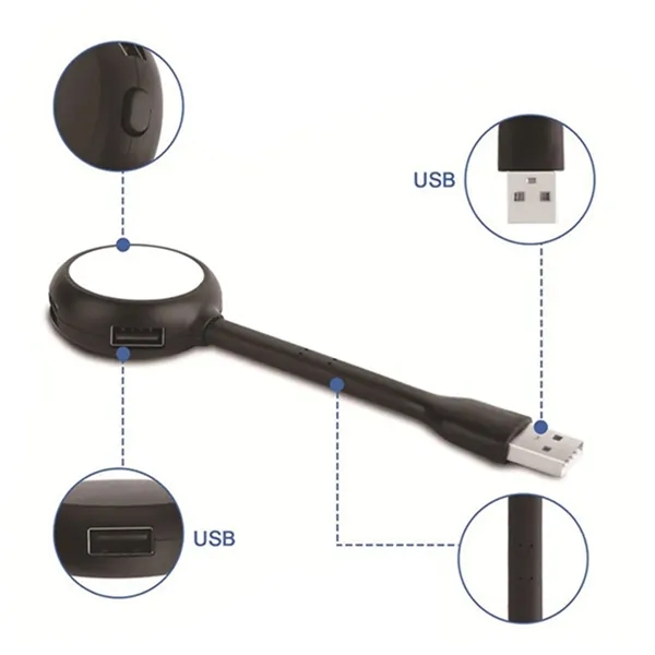 Mini Portable 4-Port USB Hub & Lightweight LED Light - Mini Portable 4-Port USB Hub & Lightweight LED Light - Image 2 of 4