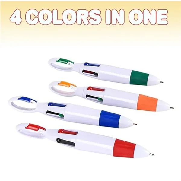 4-in-1 Multicolor Retractable Pen with a Cool Carabiner Hook - 4-in-1 Multicolor Retractable Pen with a Cool Carabiner Hook - Image 2 of 3